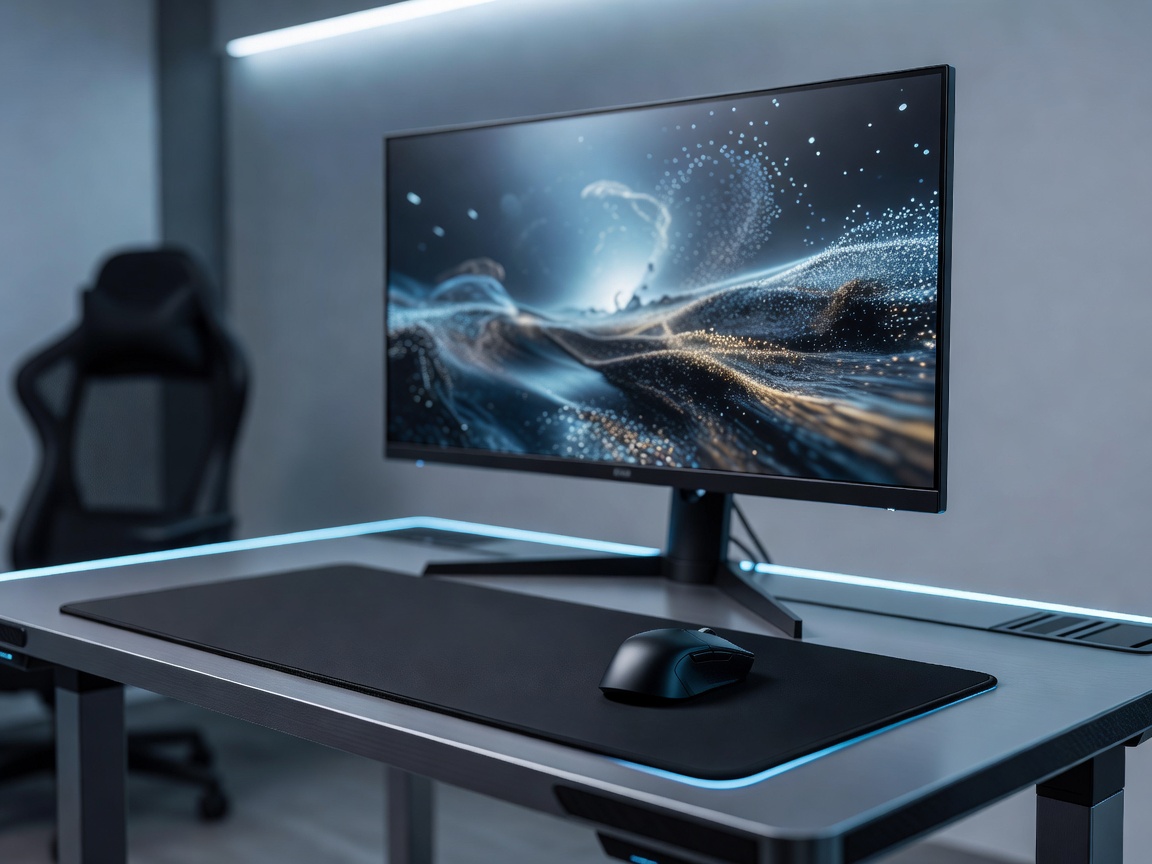 Puhdas kilpapelaamisen työpiste 360Hz näytöllä ja langattomalla hiirellä